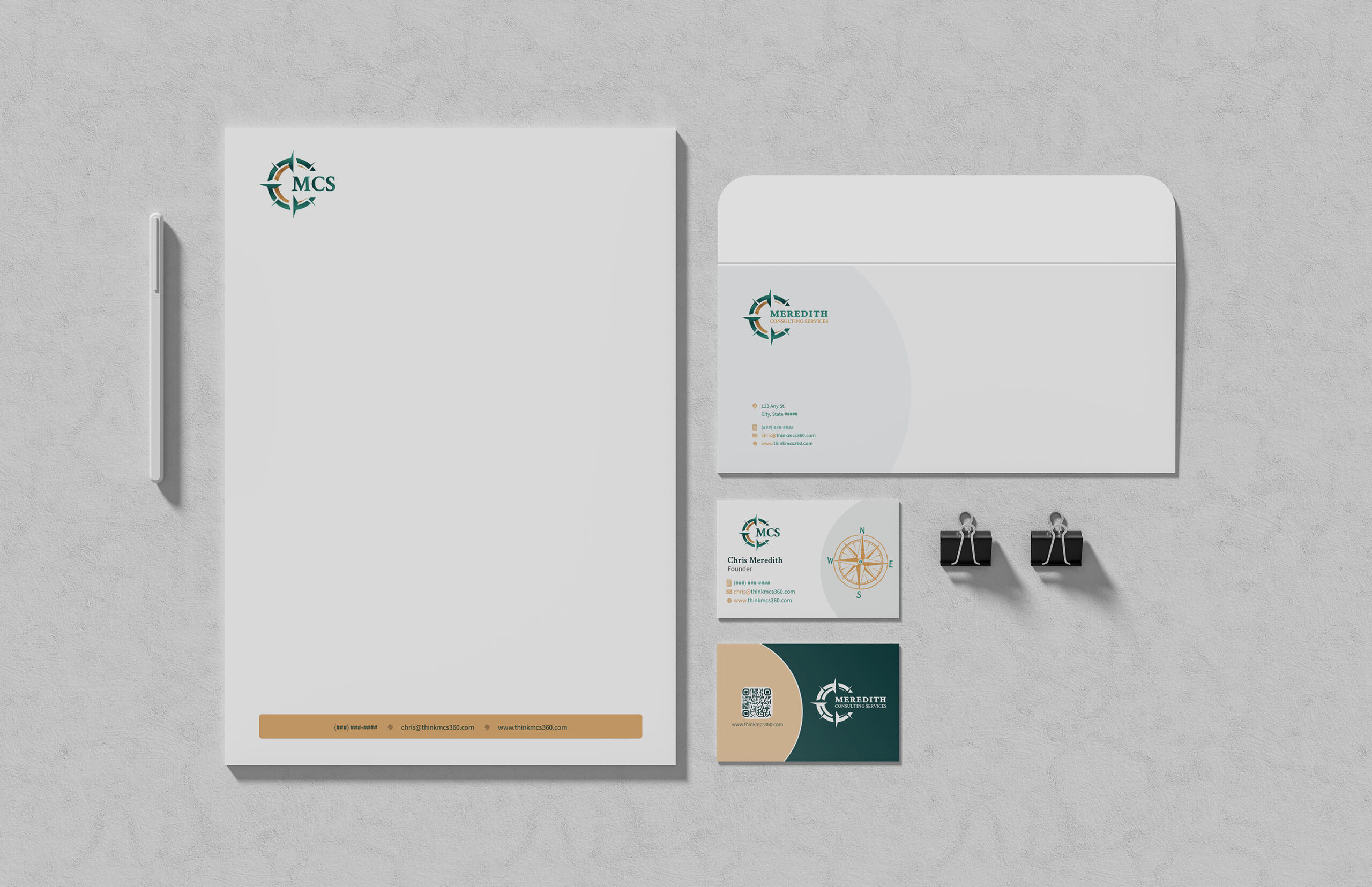 meredith consulting services stationary mockup