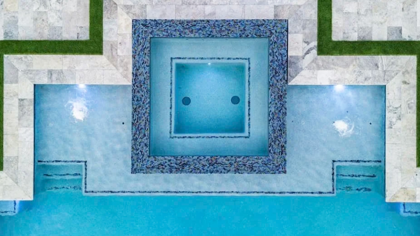 a pool and spa aerial